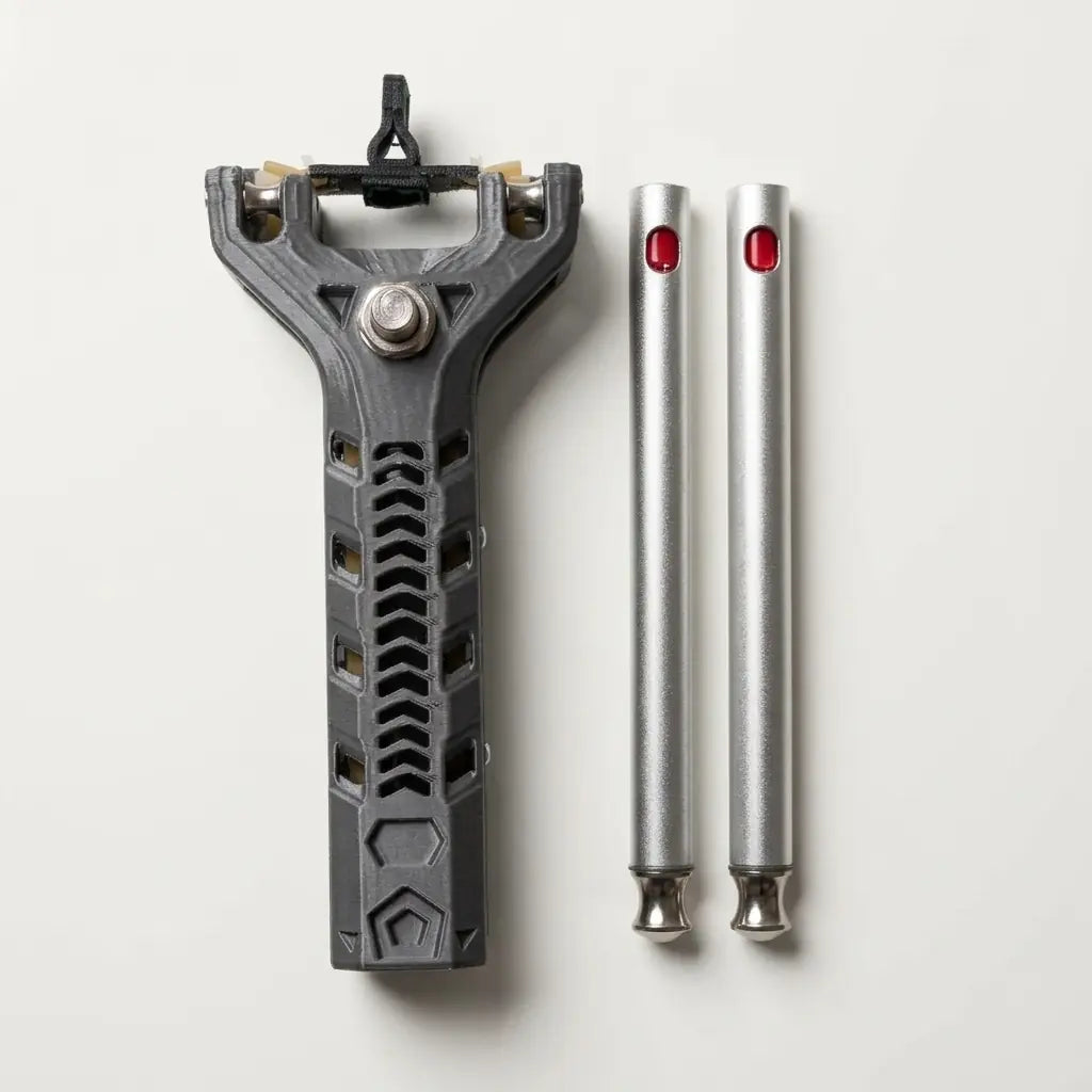 Tirachinas semiautomático de poleas con dos cargadores extra
